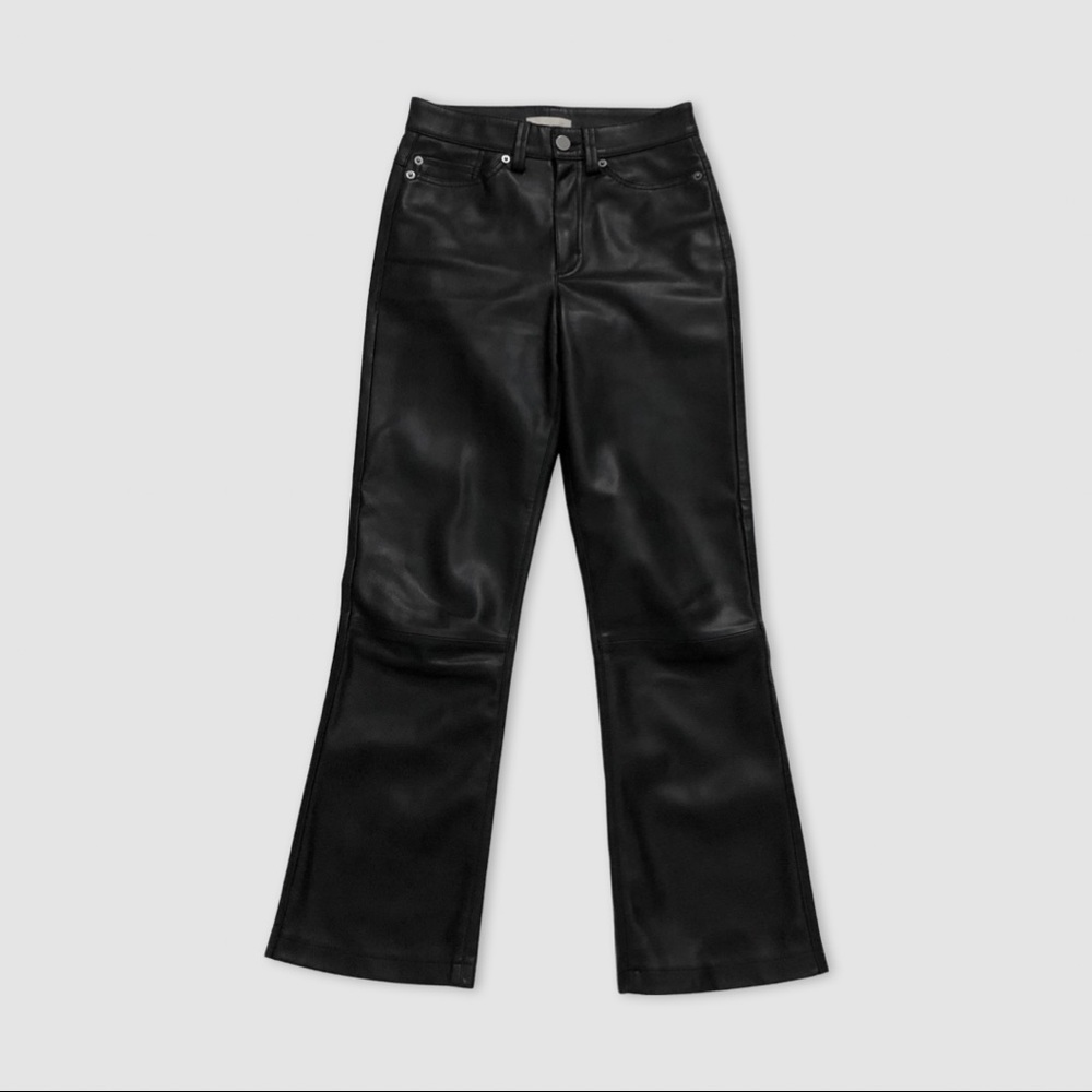 H&M faux leather ankle pants